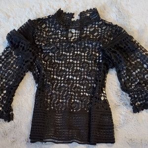 Bell sleeve sheer top